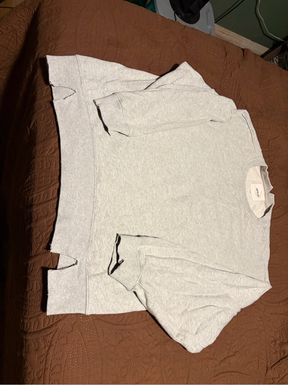 aerie Light Heather Gray Scoop Crewneck Sweatshirt